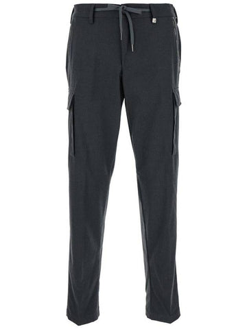 Grey Straight Pants With Drawstring In Stretch Fabric Man - MYTHS - BALAAN 1