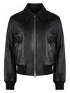 Zip-Up Leather Jacket Black - AMI - BALAAN 2