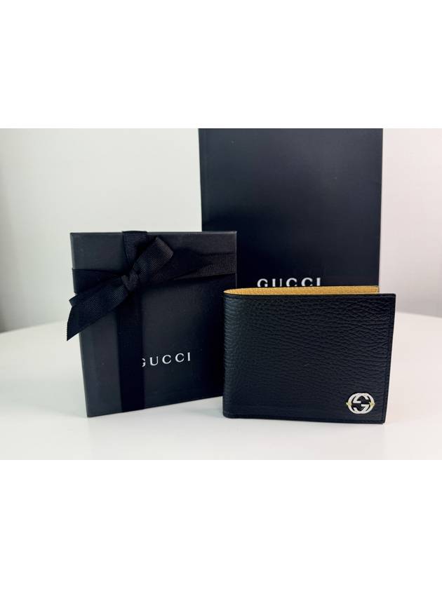 GG Interlocking Two Tone Half Wallet Black - GUCCI - BALAAN 2