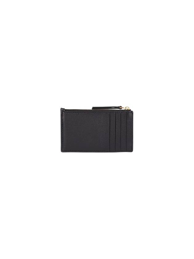 Kira Chevron Zipper Card Wallet Black - TORY BURCH - BALAAN 3