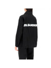 Back Logo Print Drawstring Cotton Shirt Jacket Black - JIL SANDER - BALAAN 4