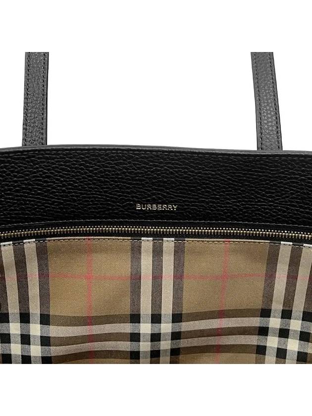 London Medium Leather Tote Bag Green - BURBERRY - BALAAN 8