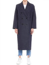 Women's Bacco Denim Effect Double Coat Navy - MAX MARA - BALAAN 3