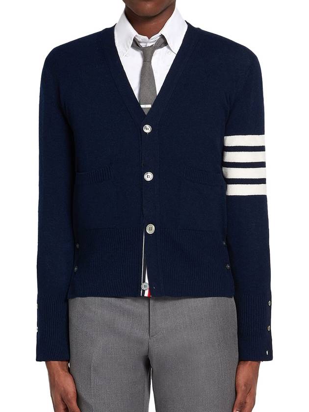 Men's Diagonal Classic Cashmere Cardigan Navy - THOM BROWNE - BALAAN 2