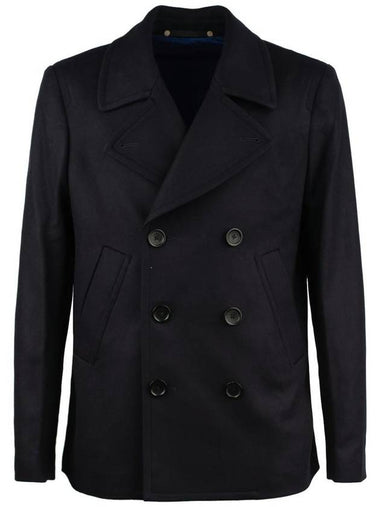 Paul Smith Navy Wool-Cashmere Pea Coat - PAUL SMITH - BALAAN 1