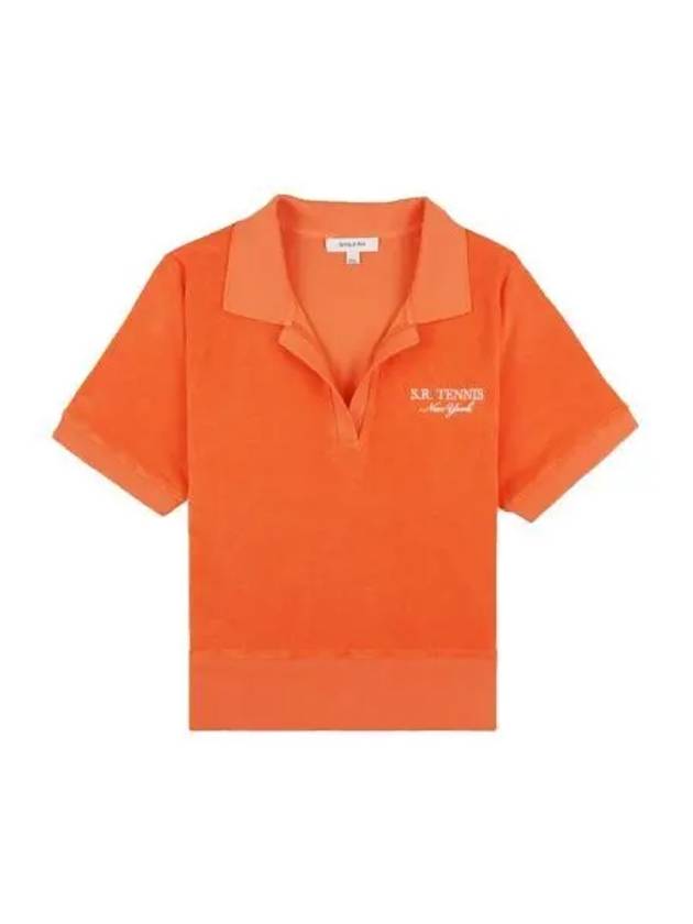 SR Tennis Terry Cloth Effect Polo Shirt Orange - SPORTY & RICH - BALAAN 2