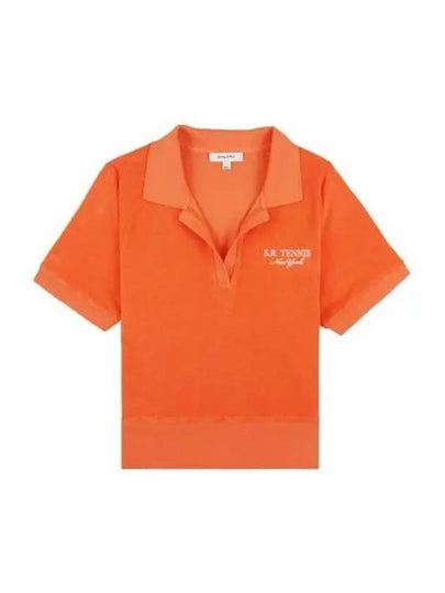 SR Tennis Terry Cloth Effect Polo Shirt Orange - SPORTY & RICH - BALAAN 2