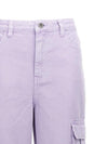 Women's Denim Cargo Wide Jeans Lilac - SELF PORTRAIT - BALAAN 4