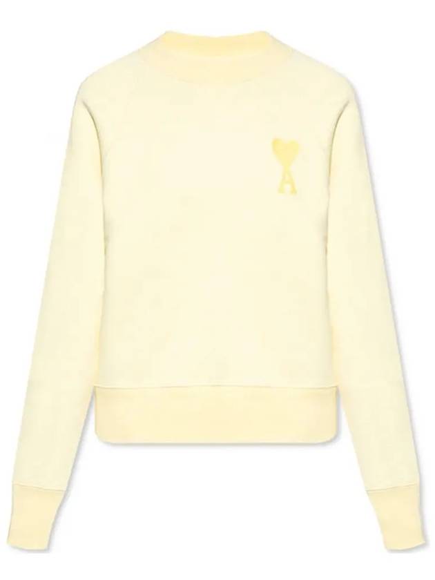 Heart Logo Overfit Sweatshirt Yellow - AMI - BALAAN 3