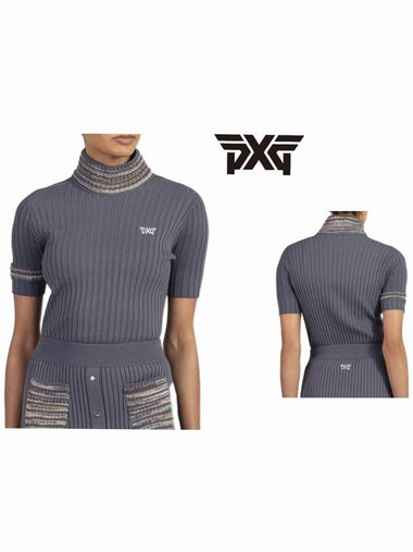 golf wear ribbed 34-SLEEVE neck polar knit short sleeves - PXG - BALAAN 1