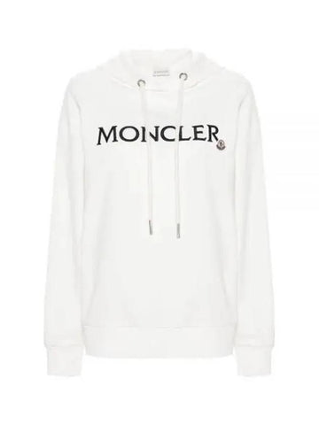 Women s Front Embroidered Logo Cotton Hoodie 215477 - MONCLER - BALAAN 1