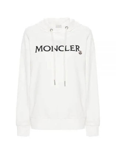 Embroidered Logo Hoodie White - MONCLER - BALAAN 2