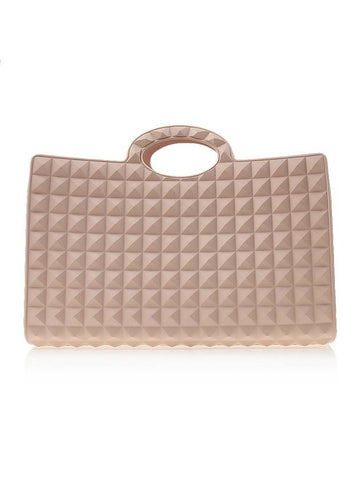 Le Troisieme Stud Pattern Rubber Tote Bag Powder - VALENTINO - BALAAN 1