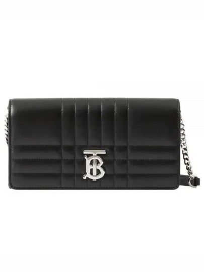 Women's Detachable Strap Quilted Leather Lola Cross Bag Black Palladium - BURBERRY - BALAAN 2