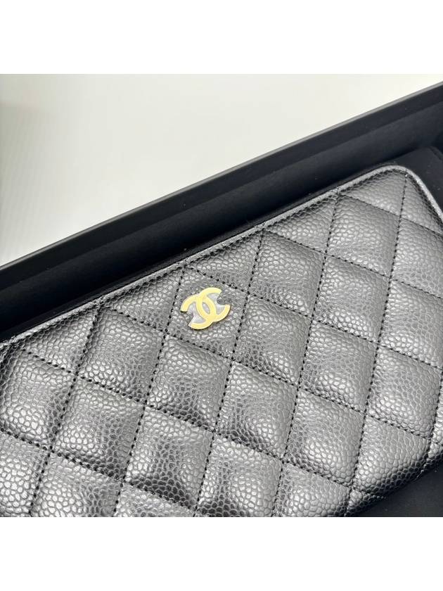 Classic Long Zipped Wallet Grained Calfskin & Gold Black - CHANEL - BALAAN 4