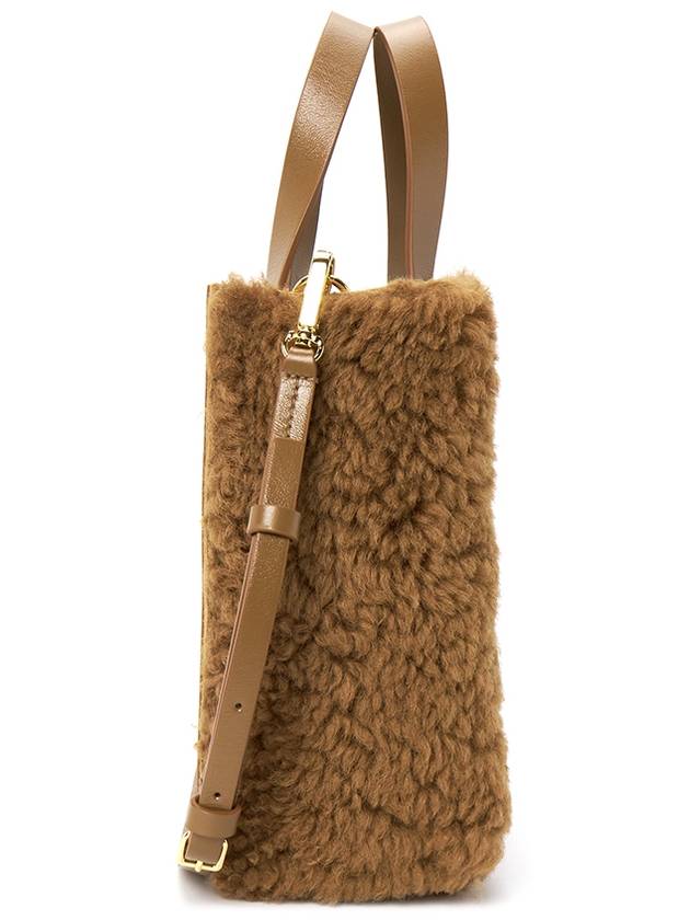 Shearling Museo Soft Mini Tote Bag Brown - MARNI - BALAAN 4