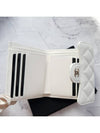 CC Logo Flap Leather Half Wallet White - CHANEL - BALAAN 4