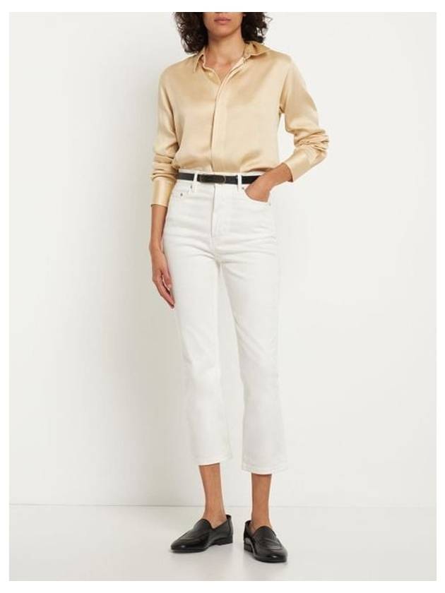 Classic Silk Long Sleeve Shirt Vanilla - AMI - BALAAN 3