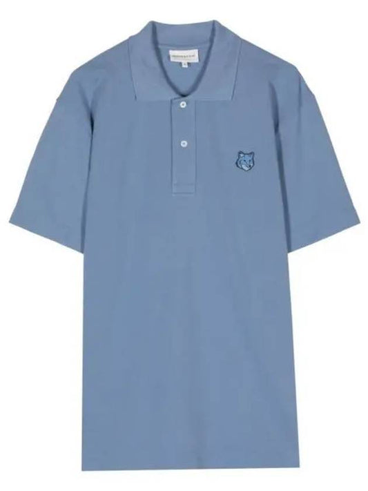 Bold Fox Head Patch Comfort Polo Shirt Blue - MAISON KITSUNE - BALAAN 2