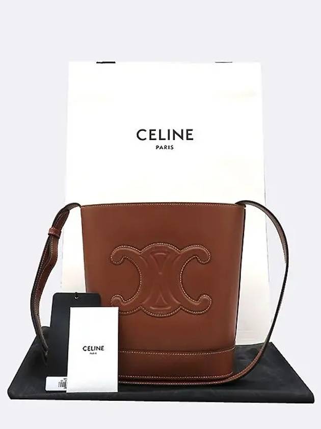 198243DU3 Cuir Triomphe Small Bucket Bag - CELINE - BALAAN 1