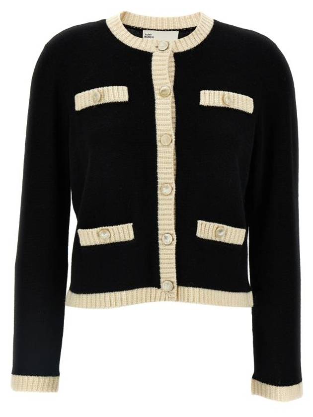 Kendra Cardigan Black White - TORY BURCH - BALAAN 1