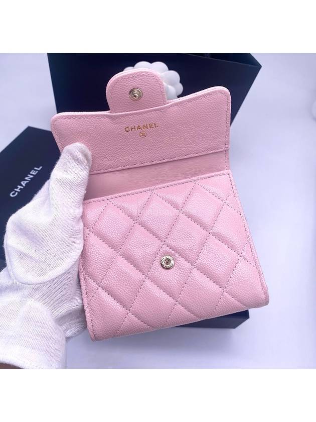 Classic Snap Half Wallet Caviar Light Pink Siamese Bone AP0231 - CHANEL - BALAAN 4