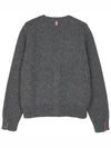 Reverse Jersey Stitch Donegal 4-Bar V-Neck Cardigan Grey - THOM BROWNE - BALAAN 3