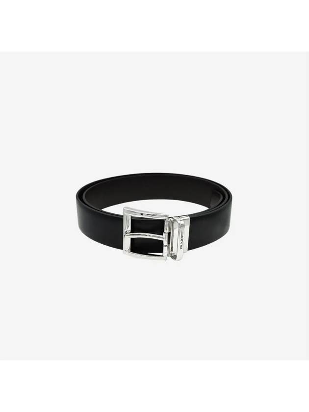 Reversible Leather Belt Black - PRADA - BALAAN 3