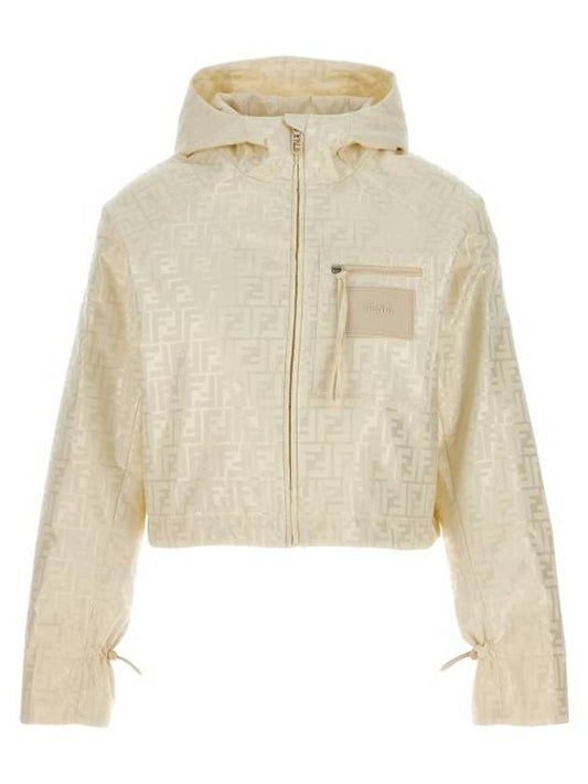 FF Logo Hooded Jacket Off-White - FENDI - BALAAN 1