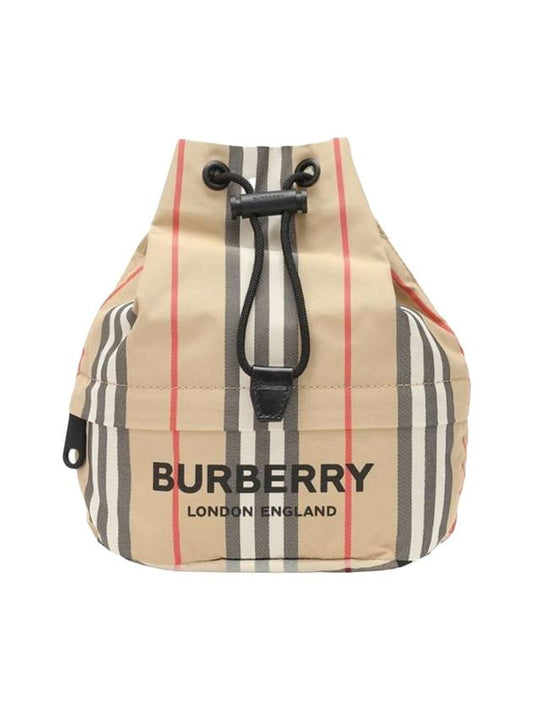 Icon Stripe Econyl Drawcord Bucket Bag Archive Beige - BURBERRY - BALAAN 1