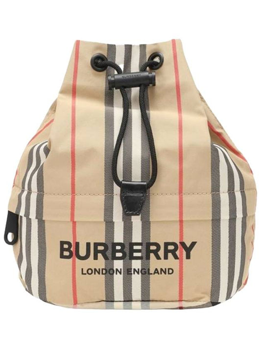 Icon Stripe Econyl Drawcord Bucket Bag Archive Beige - BURBERRY - BALAAN 1