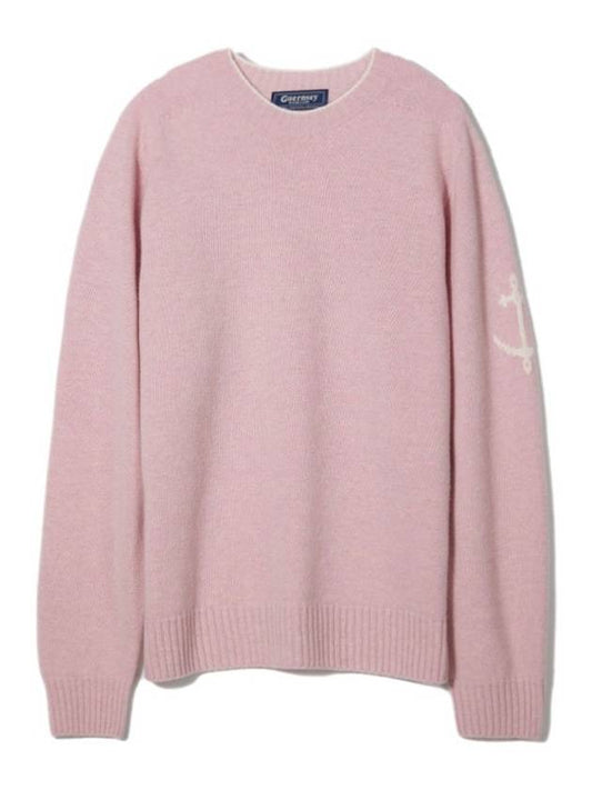 Wholegarment merino wool sweater pink - GUERNSEY WOOLLENS - BALAAN 1