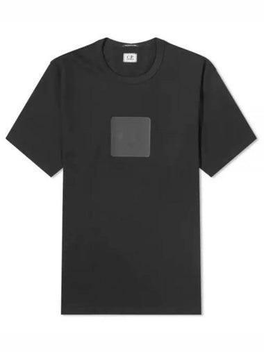 Mercerized Jersey Logo Badge Short Sleeve T-Shirt Black - CP COMPANY - BALAAN 1