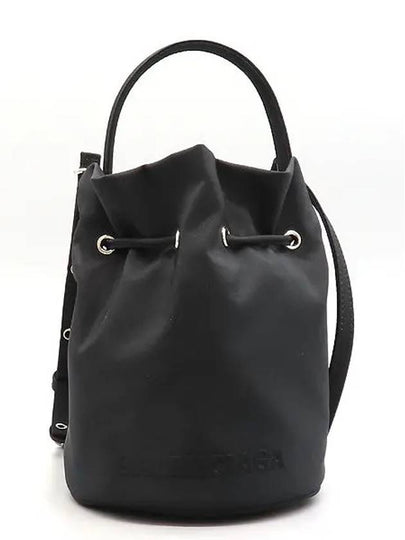 656682 Black Fabric Wheel Drawstring XS Bucket Tote Bag Shoulder Strap - BALENCIAGA - BALAAN 2