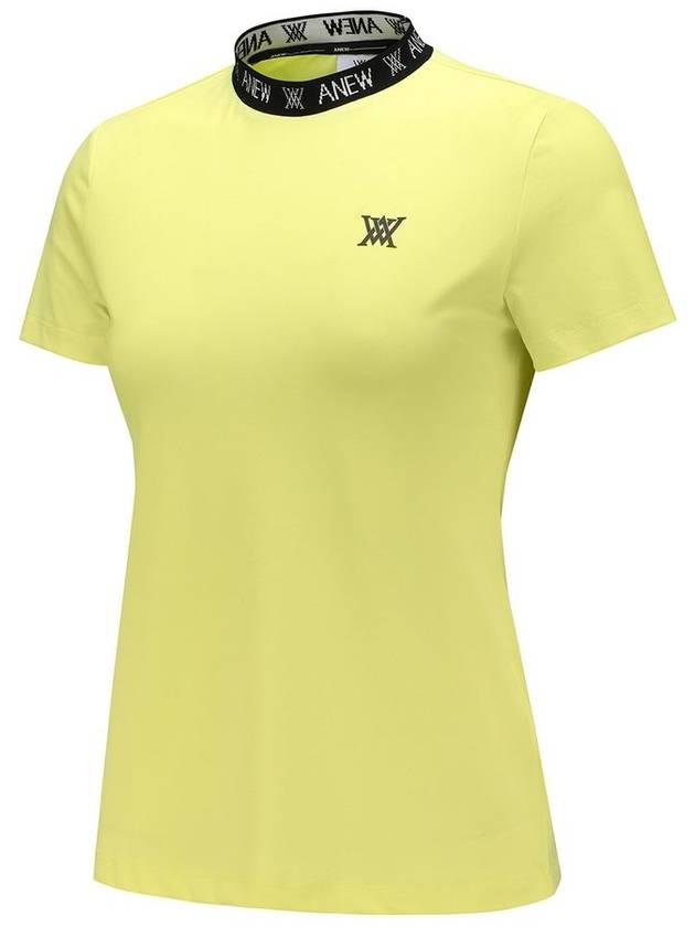 Official WOMEN NECK JACQUARD LOGO SHORT T SHIRT YE - ANEWGOLF - BALAAN 3