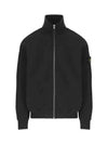 Cotton Zip-Up Jacket Black - STONE ISLAND - BALAAN 2