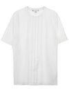 Center Front Stripes Short Sleeve T-Shirt White - Y-3 - BALAAN 1