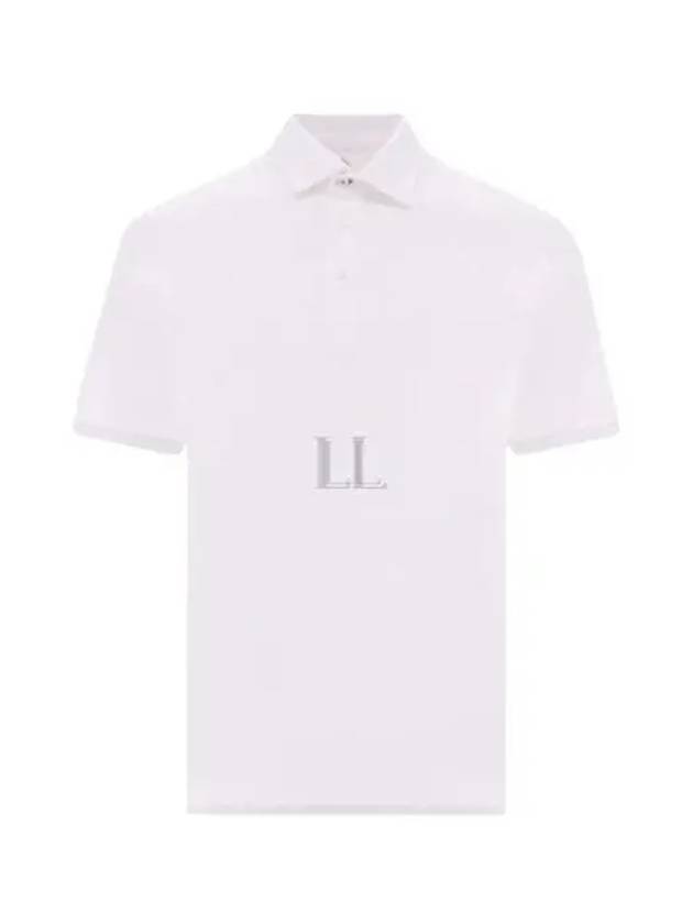 Cotton Short Sleeve Polo Shirt White - BRUNELLO CUCINELLI - BALAAN 2