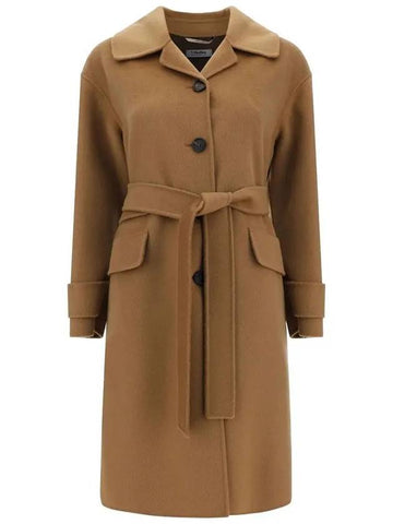 CARLA Belted Wool Coat Camel 2429016053 001 - MAX MARA - BALAAN 1