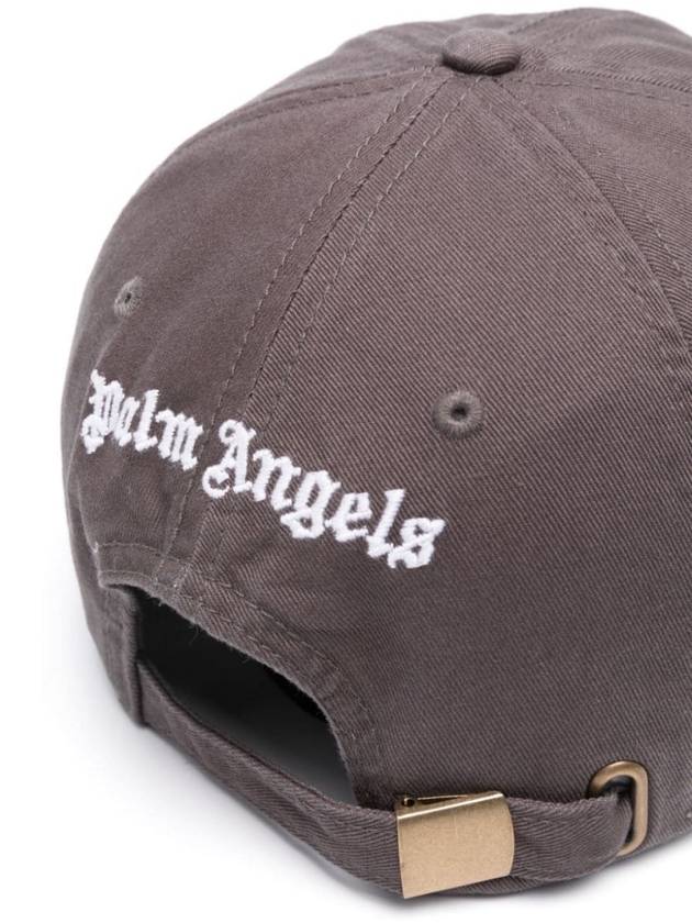 Embroidered Monogram Base Ball Cap Brown - PALM ANGELS - BALAAN 3