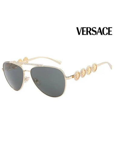 Sunglasses VE2219B 1002 87 Boeing Metal Woman - VERSACE - BALAAN 1