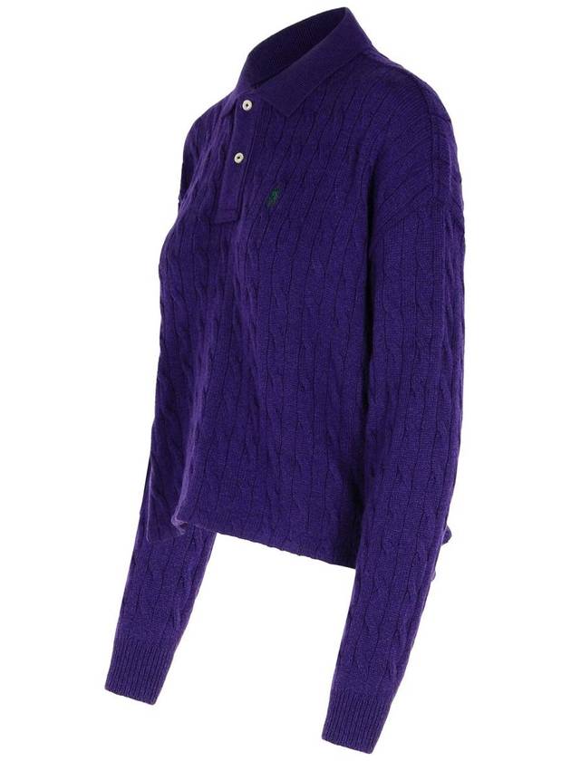 Polo Ralph Lauren Purple Cashmere Blend Polo Shirt - POLO RALPH LAUREN - BALAAN 2