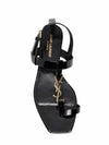 Women's Cassandra Monogram Logo Patent Leather Sandals Black - SAINT LAURENT - BALAAN 5