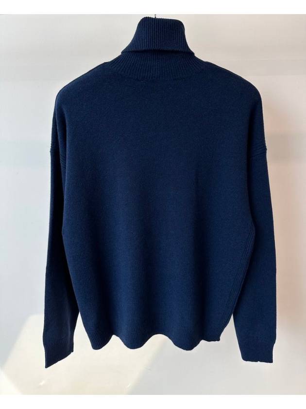 Turtleneck Wool Knit Sweater LM00820KT1063 Navy XS S M - MAISON KITSUNE - BALAAN 3