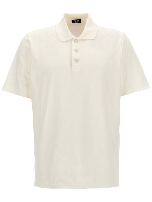 FF Pique Polo Shirt White - FENDI - BALAAN 2