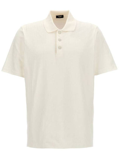 FF Pique Polo Shirt White - FENDI - BALAAN 2