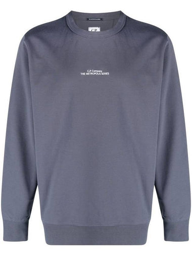 Metropolis Embroidery Logo Sweatshirt Blue - CP COMPANY - BALAAN 1