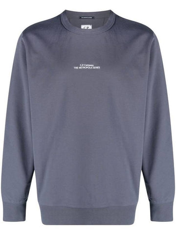 Metropolis Embroidery Logo Sweatshirt Blue - CP COMPANY - BALAAN 1