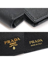 1MV204 Black Saffiano Leather Gold Lettering Flap Half Wallet - PRADA - BALAAN 7