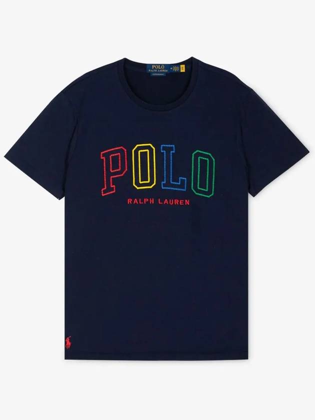 Embroidered Logo Cotton Short Sleeve T-shirt Navy - POLO RALPH LAUREN - BALAAN 3